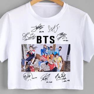 BTS Assinaturas de Todos Bts Classic Camiseta Cropped Suga J-Hope Rm
