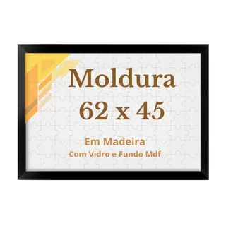 Quadro 45x62 Com Vidro Moldura Fosca 62x45 Quebra Cabeça 1000 Pçs Peças Game