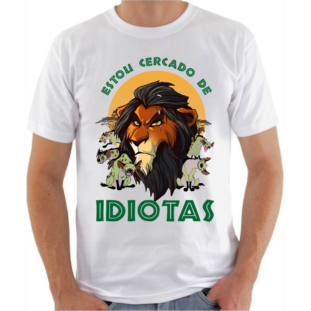 Camisa Camiseta Básica Unissex Tshirt Frases Estou Cercado De Idiotas ...