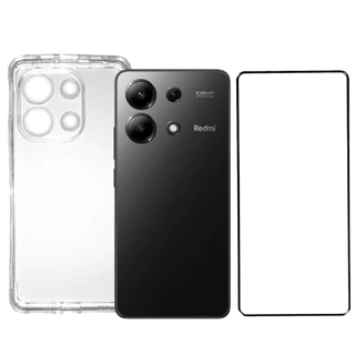 Capa Capinha Case Para Redmi Note 13-4G Transparente Anti-Shock + Película 3D