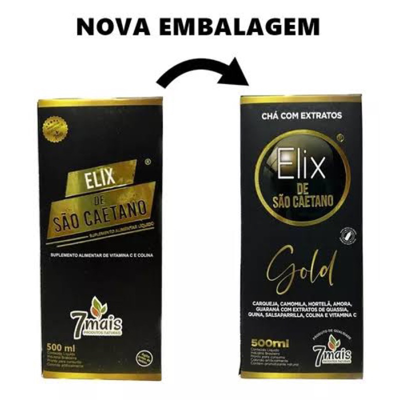 Elixir de São Caetano Gold 500mL Nova Embalagem Original | Shopee