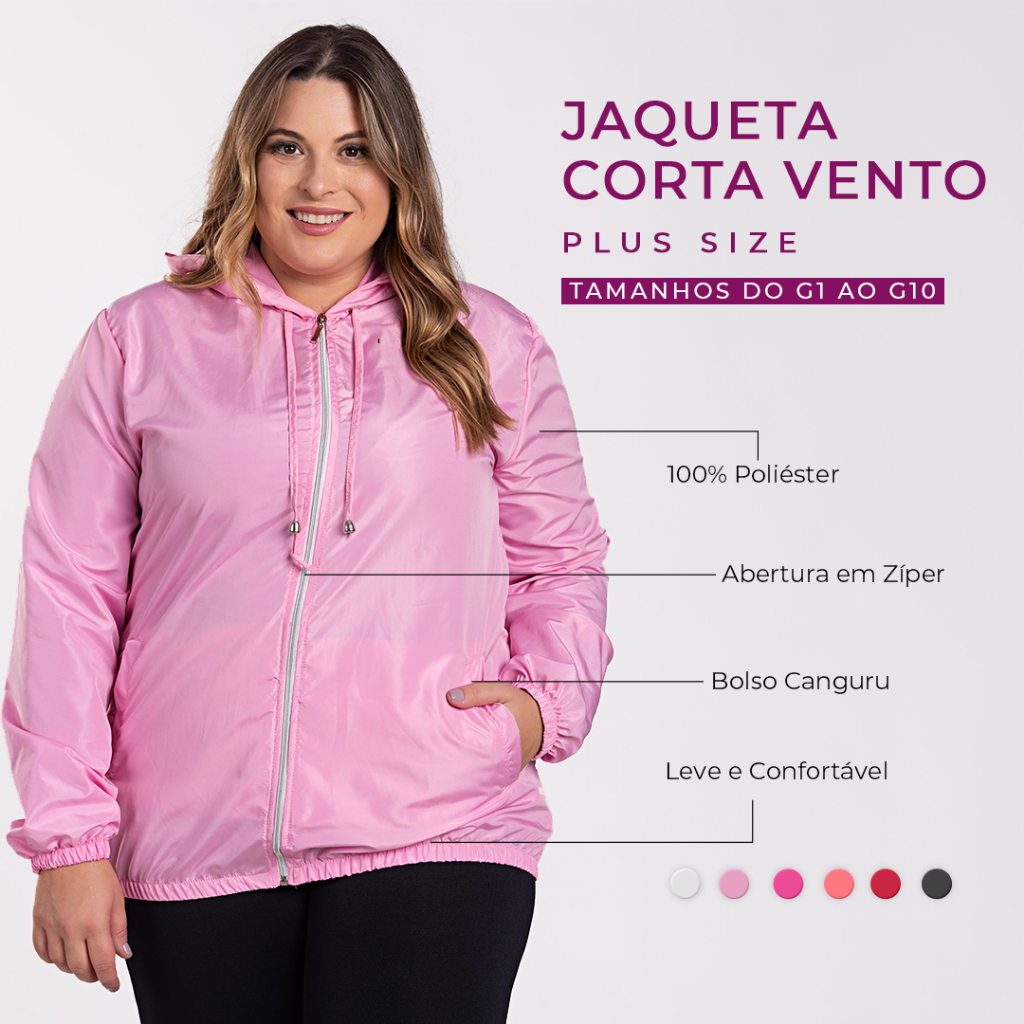 Retailer corta vento plus size