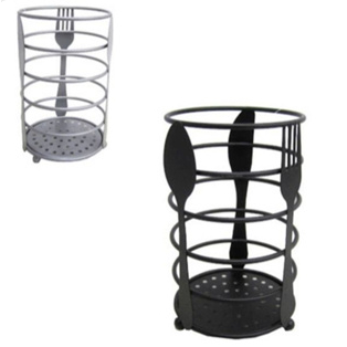 Porta Talher Escorredor Aramado Preto Redondo Talheres - Envio Imediato!