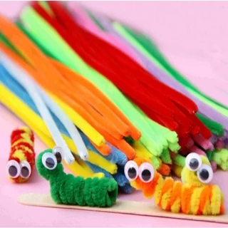 80 Haste de Chenille Limpador de Cachimbo Fios Coloridos Artesanato 30cm