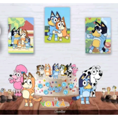 Kit festa BLUEY personalizado com nome (aniversário, mesversario, comemoração)