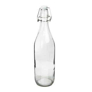 Garrafa de Vidro Transparente Com Tampa Hermética 1 Litro