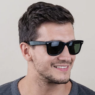 Óculos de Sol Masculino Quadrado Clássico Padrão Escuro Preto Degradê Proteção UV Solar