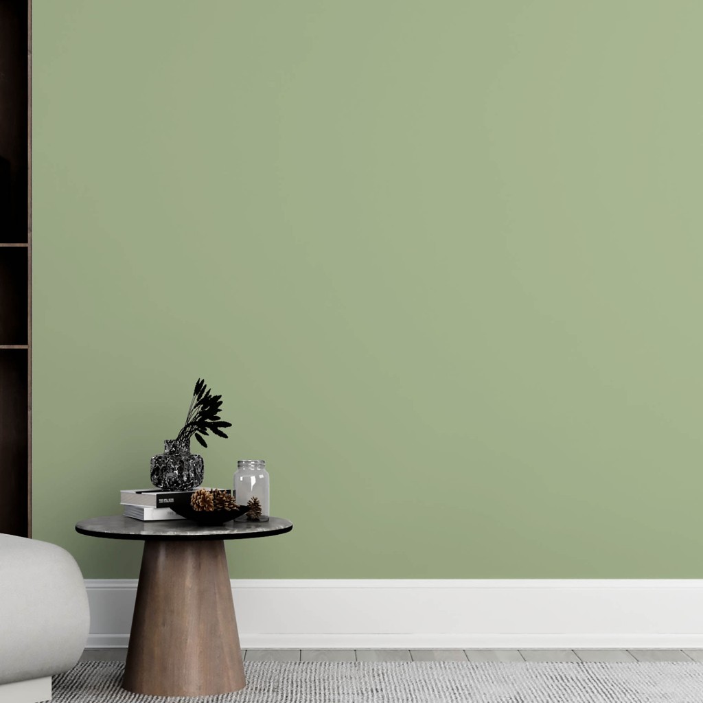 Papel De Parede Adesivo Verde Musgo Liso - Vinil Autocolante