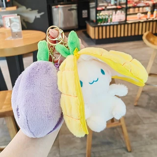 Coelhinhas pelúcia com ziper frutal para decoração de cestas de Páscoa