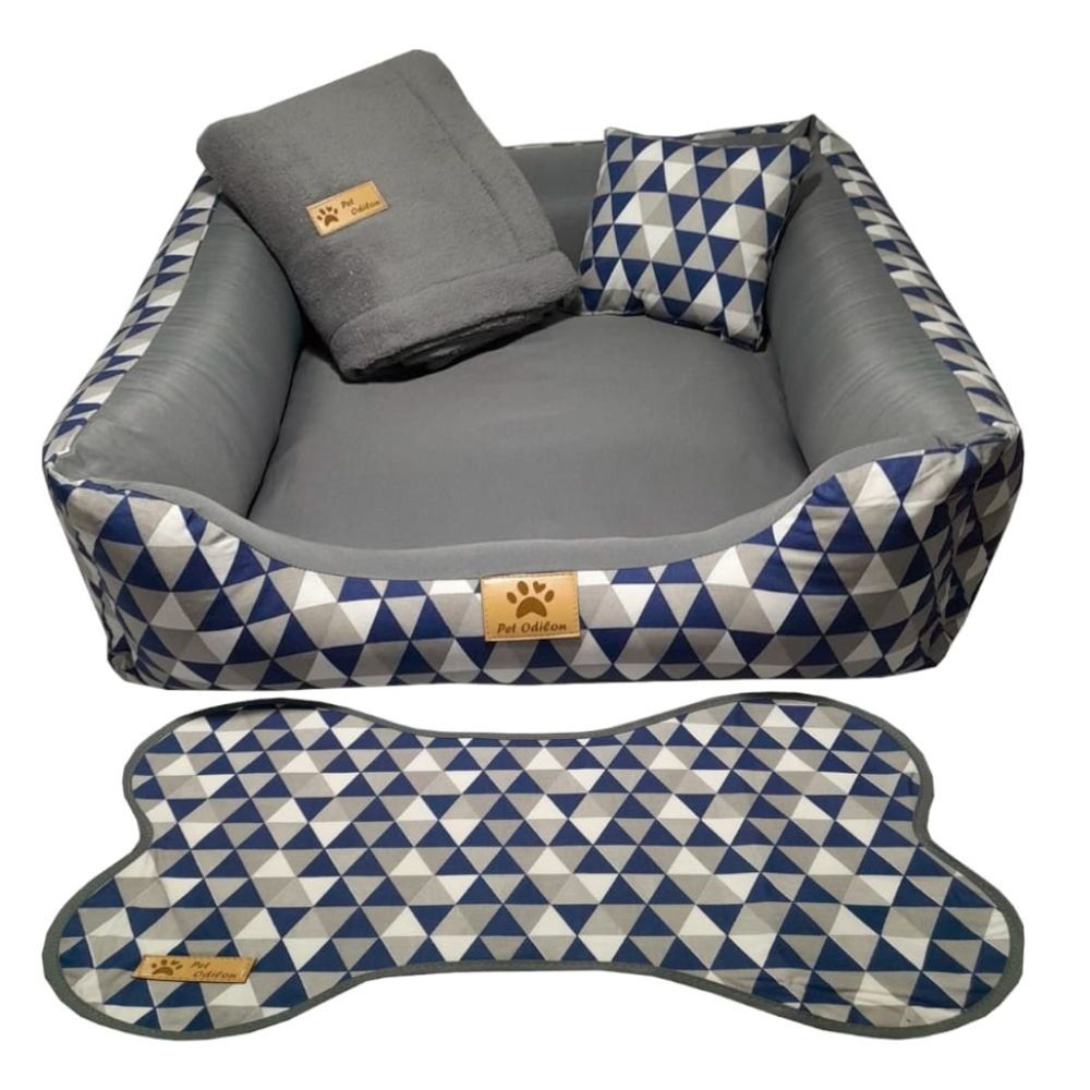 CAMA CAMINHA PET 60X60 KIT 4 PEÇAS PARA CACHORRO E GATO COM CAMA, MANTA ...