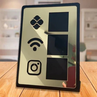 Placa Pix Display Mesa Balcão PIX, WI-FI e Instagram