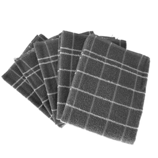 Kit 4 Panos de Prato Copa Chef Premium Atoalhado 100% Algodão Teka - Cor Cinza