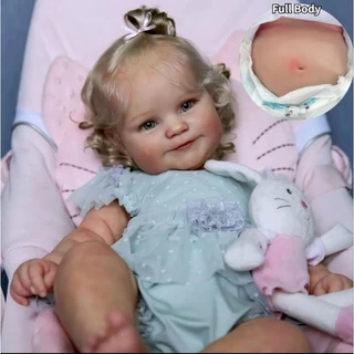 Bebê Reborn realista corpinho silicone 50 cm loira pode dar banho cabelo enraizado Promoção.