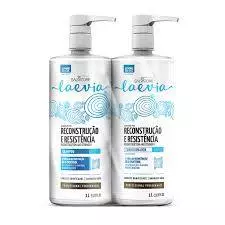 Kit Shampoo e Condicionar Profissional Reconstrução e Resistência Salvatore Laevia 1l Cada