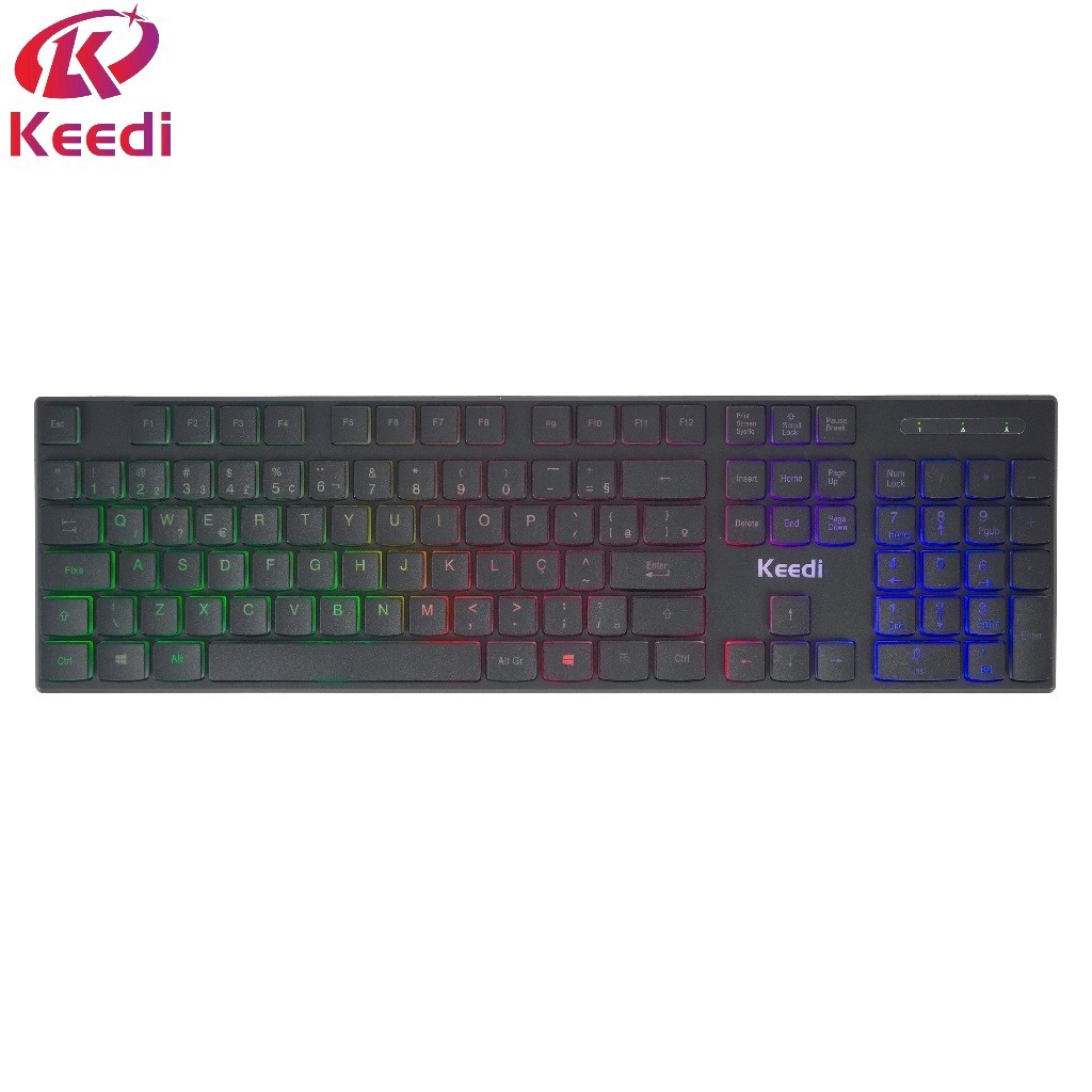 Teclado Gamer LED RGB Com Fio Keedi TEC804