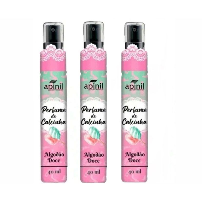 Perfume de Calcinha Fragrância Algodão Doce Kit c/3