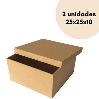Caixa Mdf Cru Com Tampa 25x25x10 Convite Padrinhos - 2 unidades