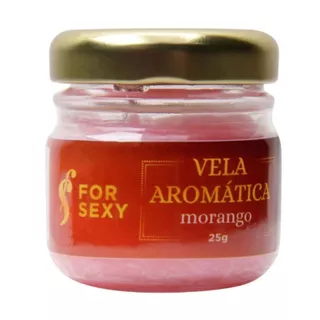 Vela Aromática Beijável Esquenta E Esfria 25G Sabor Morango For Sexy