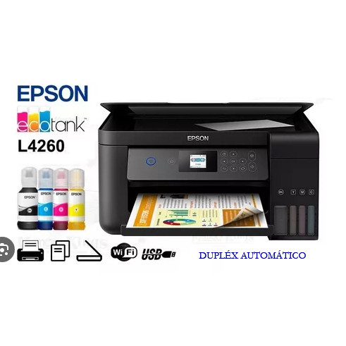 Multifuncional Inkjet Epson Ecotank L4260, wi-fi, duplex automático, lançamento, 50.000pgs, bivolt, t504