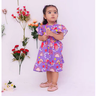 Vestido Infantil Menina Estampado Rodado 3 a 4 anos Festa Lançamento