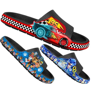 Chinelo Nuvem Infantil Juvenil Menino Papete Sandália Desenhos Cartoon, Confortavel e Leve