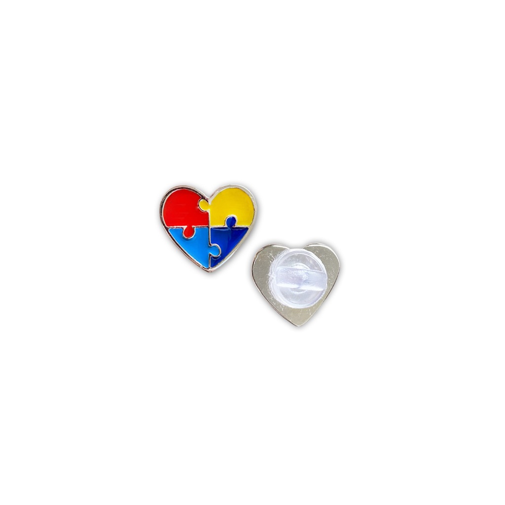 Boton Pin Broche Coração Autismo Identificação Tea 01 Und