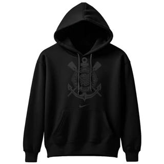 Blusa de Frio Moletom Flanelado Casaco com Bolso Capuz Corinthians Todo Poderoso Timão SCCP