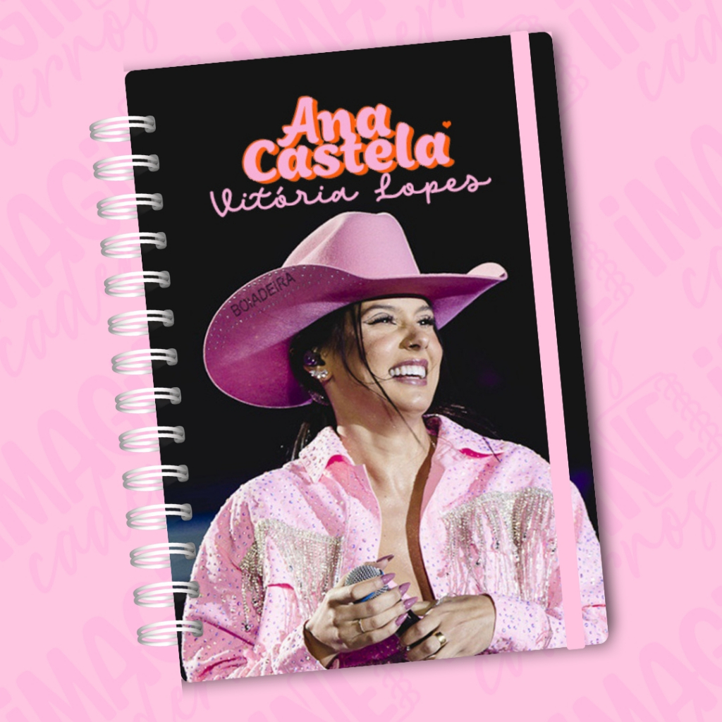 Caderno tamanho A5 personalizado com nome Ana Castela - 2 | Shopee Brasil