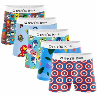 Kit com 5 cuecas Boxer criança Infantil menino