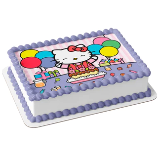 Papel arroz comestível para bolo torta festa aniversário surpresa comemoração hello kitty