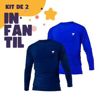 KIT com 2 Blusas térmicas infantil Camiseta Segunda Pele e também na opção com 1 unidade