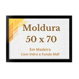 Moldura 70x50 Quebra Cabeça 1000 Pcs 50x70 Com Vidro