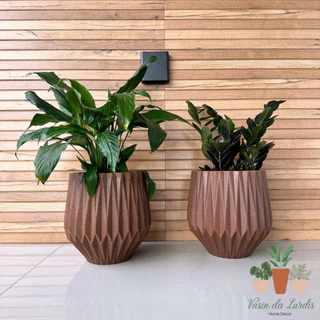 Kit 2 Vaso De Planta Origami M Altura 30 Cm, Sala, Jardim e Varanda. Ambiente interno e externo.