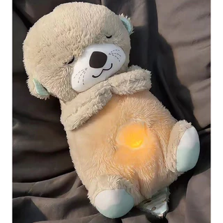 Urso de Pelucia que respira pelúcia respirável para bebês bichinho e lontra realista para dormir