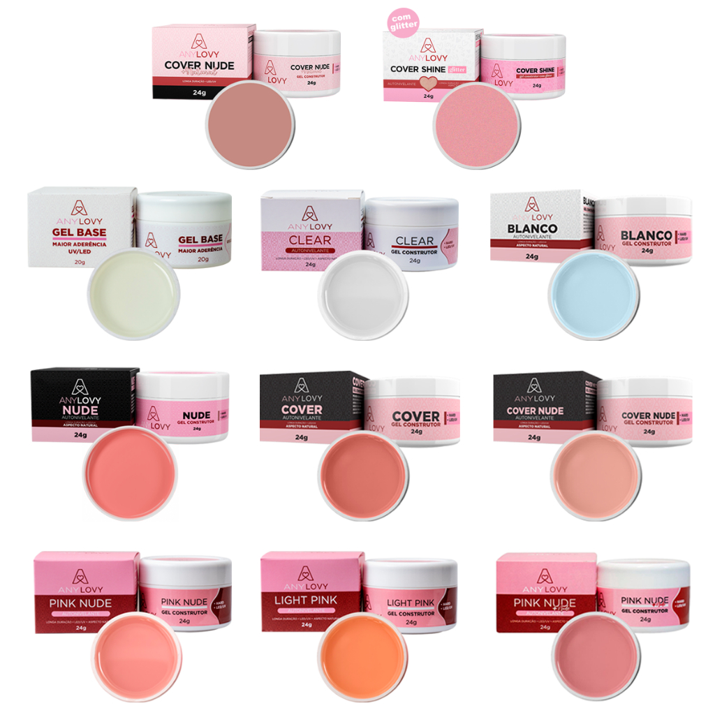 Gel Para Unha Anylovy 24g Clear Cover Cover Nude Pink Nude Light