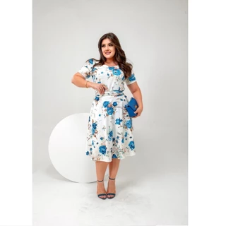 Vestido Feminino Modelo Plepum Tubinho Rodado Moda Evangélica com Cinto