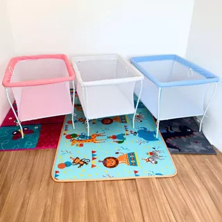Berço Cercado Chiqueirinho Desmontável Mini Berço Moisés Cercadinho Estofado Com Mosquiteiro Estofado