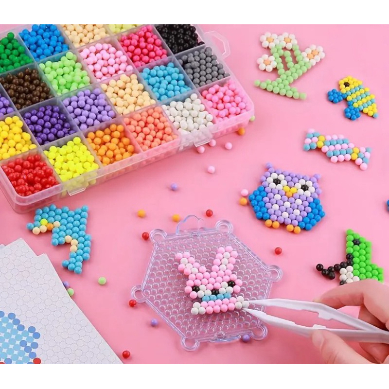 Bolinhas Mágica Educativa Aqua Bids Montar Criar Desenhos beads Kit ...