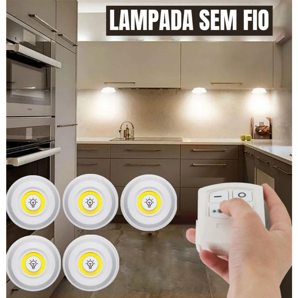 Lâmpada Luminária Led Spot Sem Fio Controle Remoto Iluminação Casa Jardim Armário ENVIO RÁPIDO