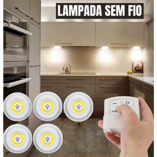 Lâmpada Luminária Led Spot Sem Fio Controle Remoto Iluminação Casa Jardim Armário ENVIO RÁPIDO