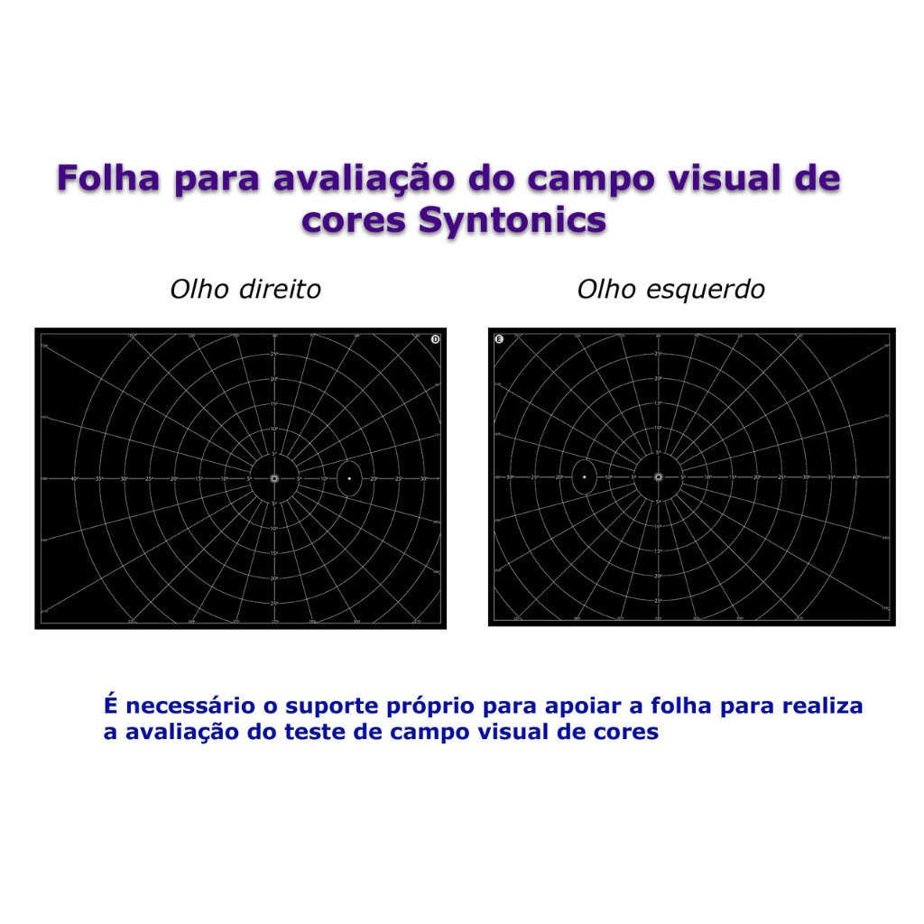 10 Folhas Avaliação do Campo Visual de Cores Syntonics Fundo Preto ...
