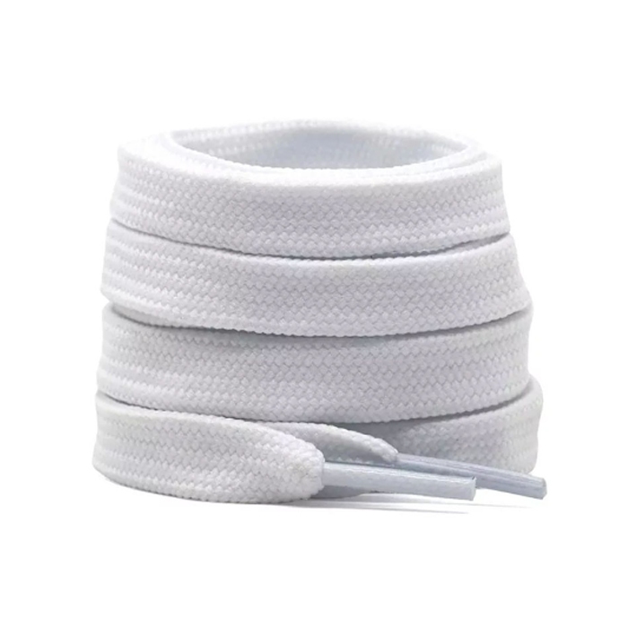 1 Par Cadarço Achatado Branco ou Preto de Qualidade para Tenis Tamanho Adulto 130 cm
