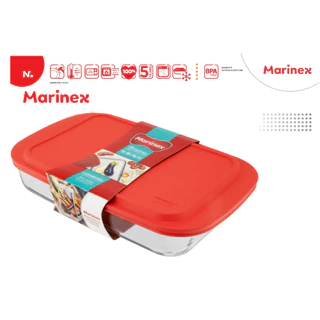 Lasanheira Assadeira Marinex 5.0 Litros De Vidro Com Tampa