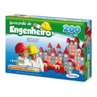 brincando de engenheiro 200 peças bloco de montar brinquedo infantil xalingo
