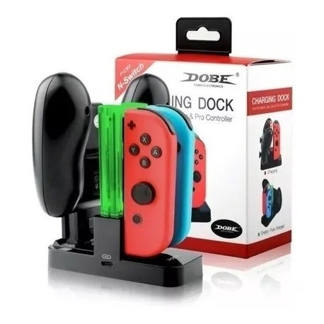 Carregador Joy-con Base Suporte Nintendo Switch Dock Com Led