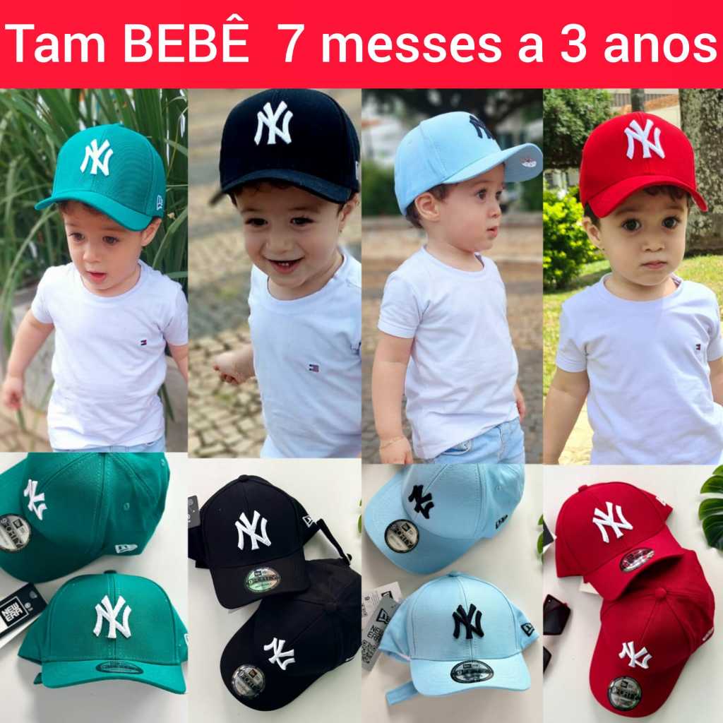 Boné Aba curva moda para bebe 7 messes a 3 anos Menino e menina acessórios infantil