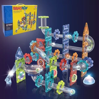 Brastoy Blocos Montar Construção de Ladrilhos Magnéticos Brinquedos STEM Infantil 120 Peças Original