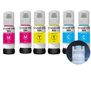 Kit 6 Tintas T504 Para Epson T504 Color L4250 L4160 L4150
