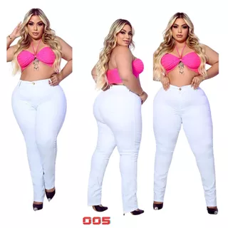 CALÇA JEANS FEMININO BRANCA SKINY CINTURA ALTA COM ELASTANO PARA ENFERMAGEM-Curve