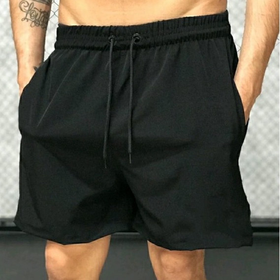 kit 2 Short tactel elastano homem bermuda lisa promoção P M G GG lisa academia corrida